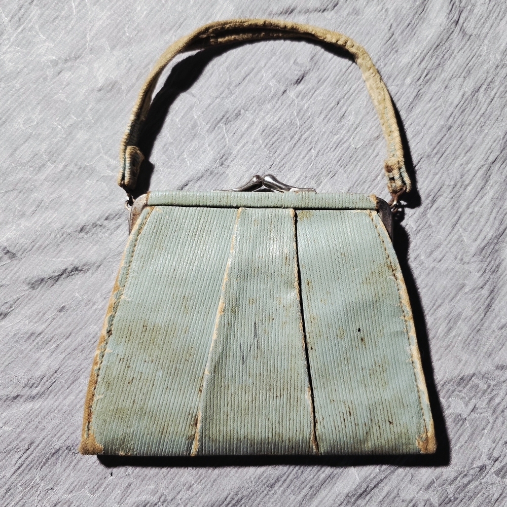 RARE 1930s NRA Code Vintage Evening Bag Mint Ribbed Art Deco Purse Museum